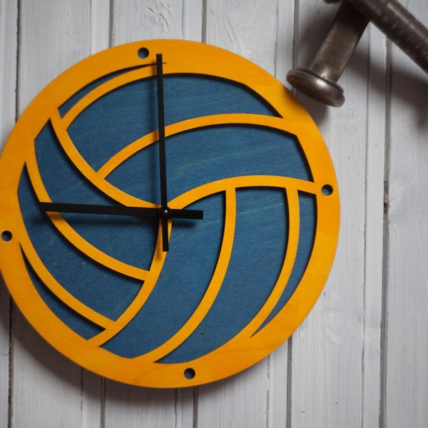 BAOBAB: wall clock made of wood Volleyball