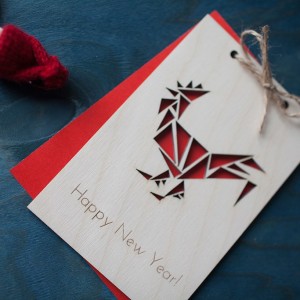 BAOBAB: wooden greeting cards Cockerel