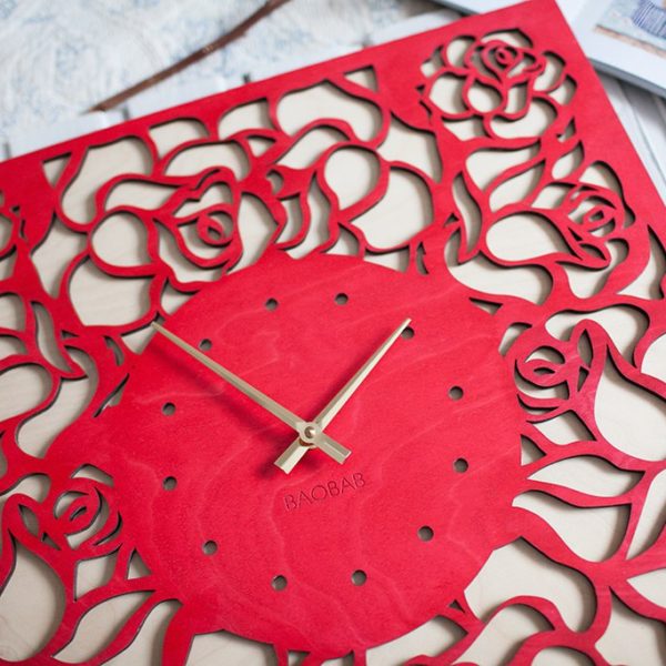 BAOBAB: настенные часы из дерева Роза
