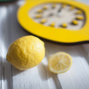 BAOBAB: wooden wall clock lemon